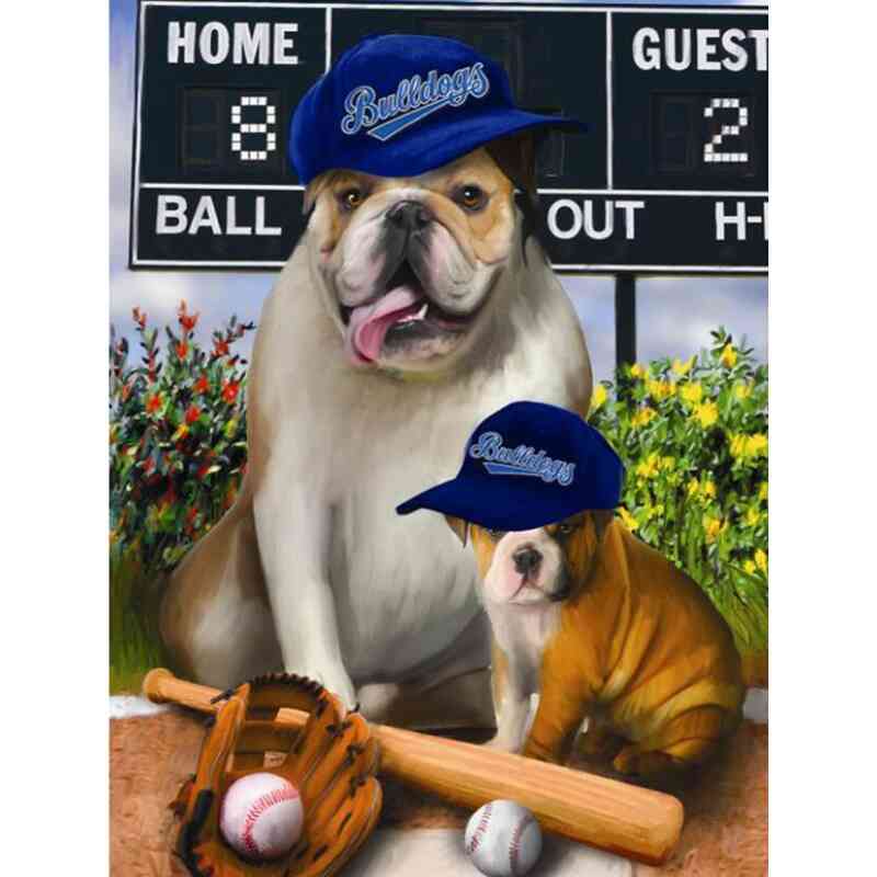 Baseball hunde - Diamond Paint