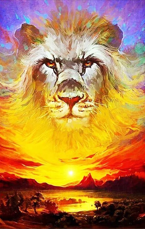 Løve over solnedgang thumbnail