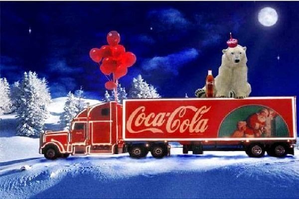 Diamond Painting - Isbjørn på Coca Cola lastbil thumbnail