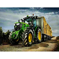 John Deer med vogn - Diamond Paint