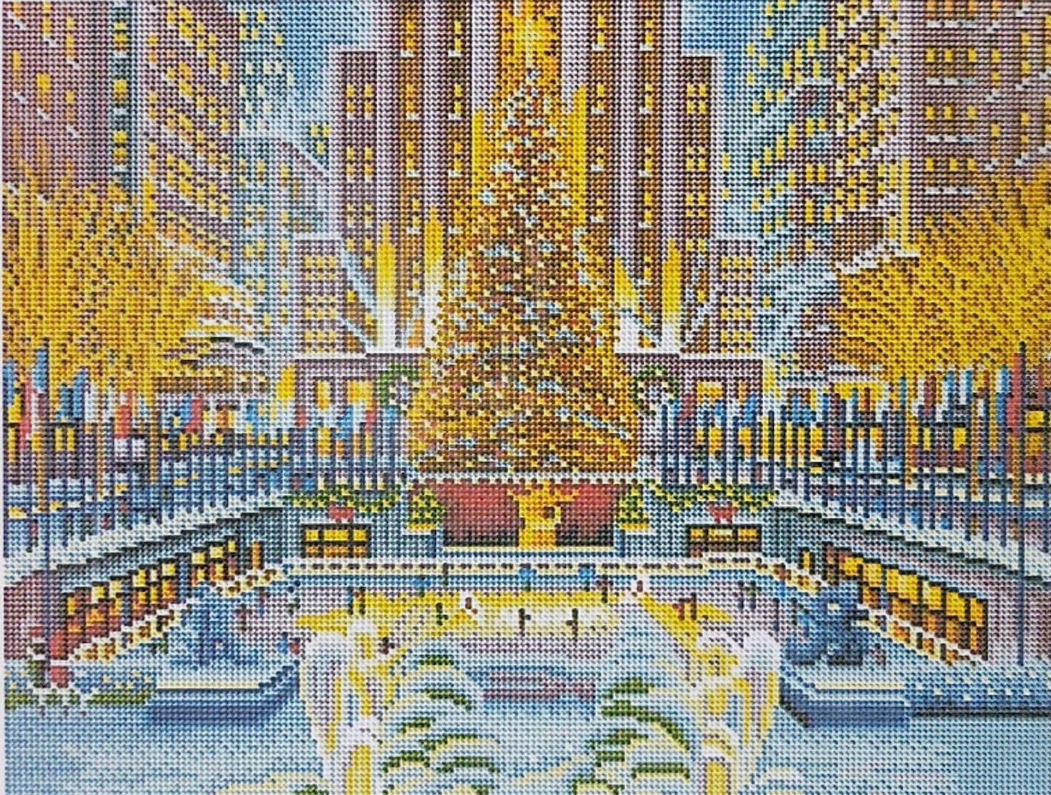 Diamond Painting - Stort juletræ - med LED-lys og kontakt bagpå thumbnail