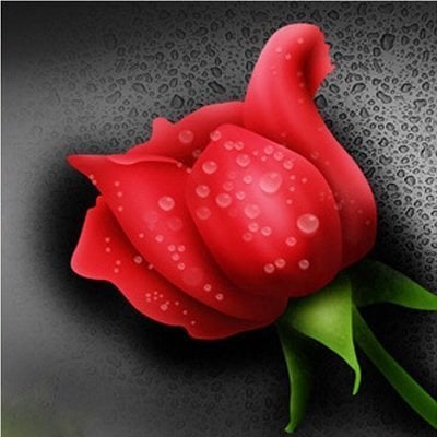 Diamond Painting - Rød rose thumbnail