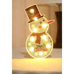 LED snemandslampe med lys - Diamond Paint