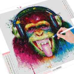 Abe med høretelefoner - diamond paint