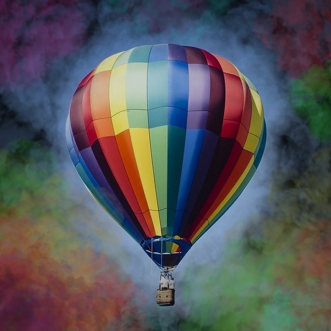 Luftballon omringet af farver - Luftballon A