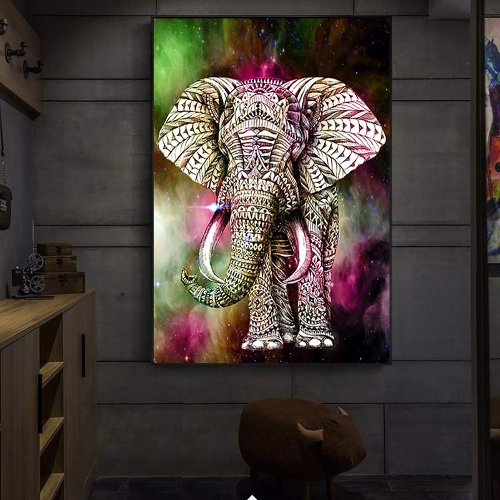 Diamond Painting - Elefant med mønster thumbnail