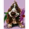 Bassethund med blomst i diamond paint