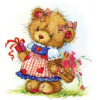 Bamse med gave i diamond paint