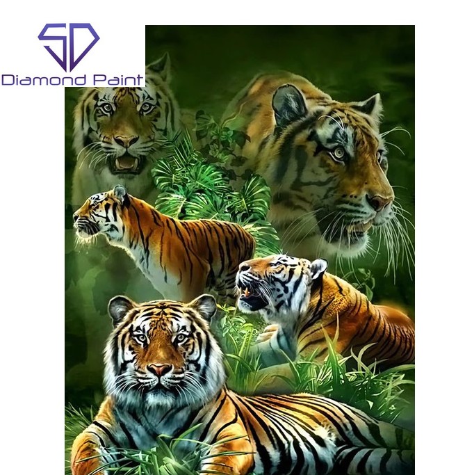 Diamond Painting - Flot gul tiger thumbnail