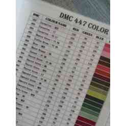 Katalog med farver og dmc-numre til diamond paint