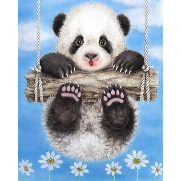 Diamond Painting - Panda på gynge thumbnail