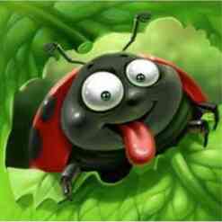 Mariehøne rækker tunge i diamond paint