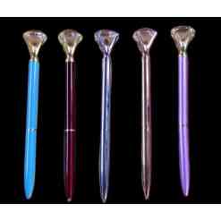 Pen med stor diamant - ensfarvede