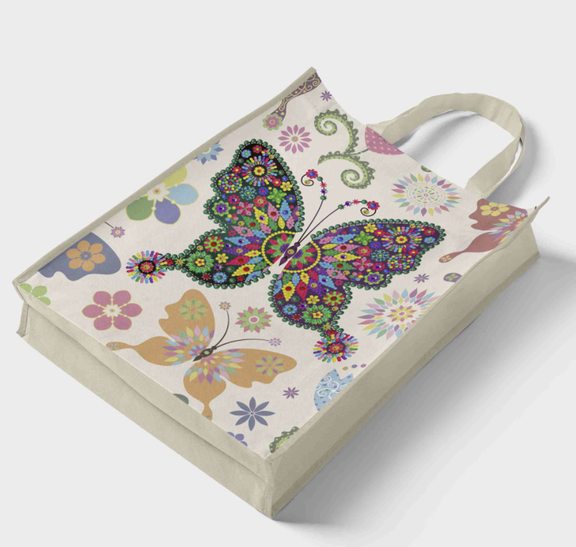 Diamond Painting - Indkøbsnet med sommerfugle thumbnail