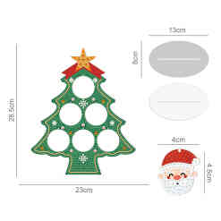 Juletræ på stander med 6 små kugler i diamond paint