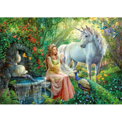 Prinsesse og enhjørning i diamond paint