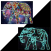 Elefant 4 med selvlysende diamanter