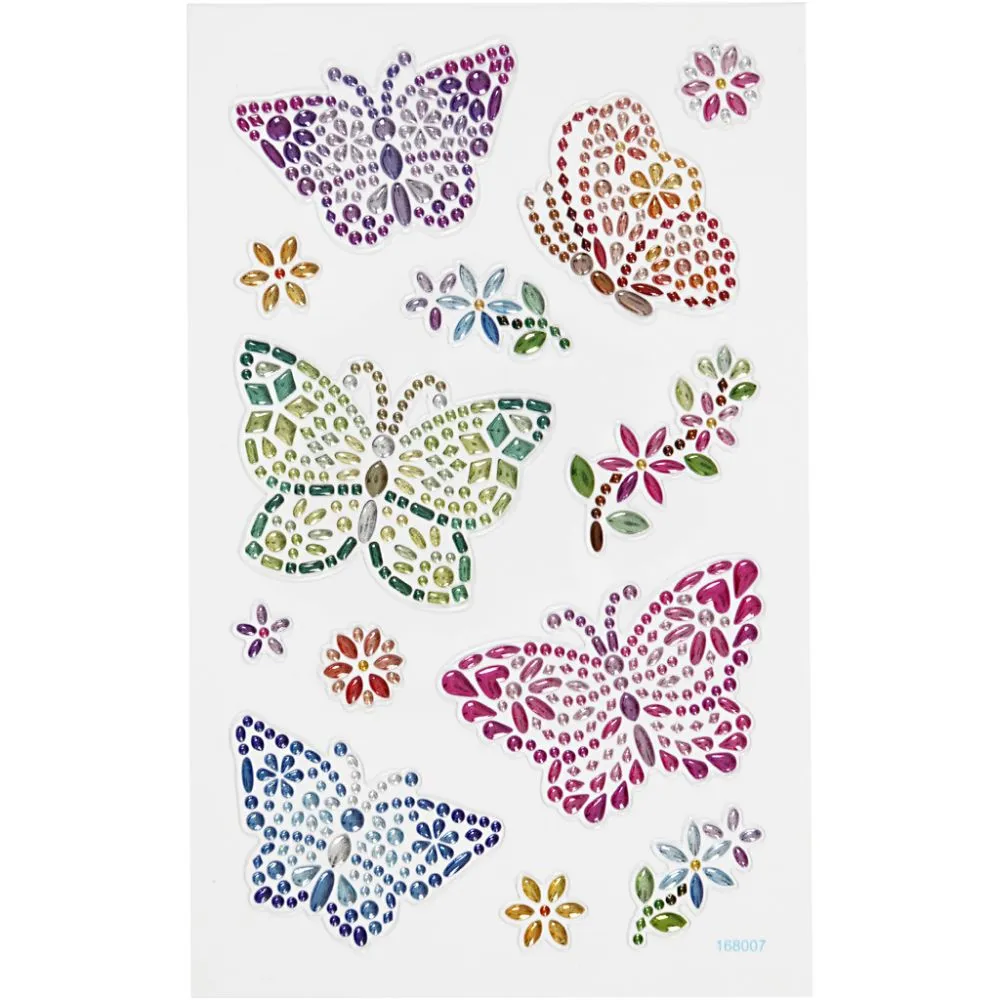 Diamond Painting - Klistermærker med sommerfugle og blomster i diamond paint thumbnail
