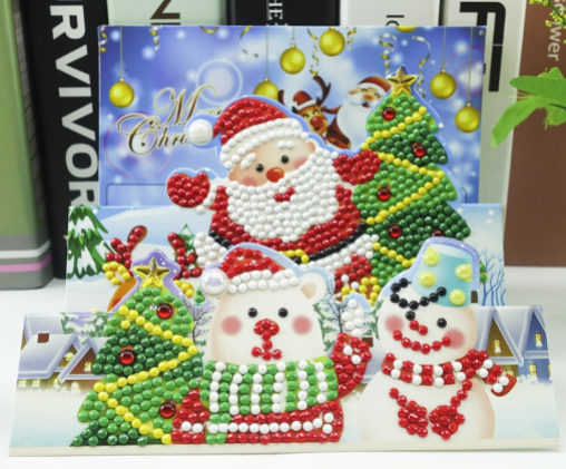 3D julekort med julemand og træ thumbnail