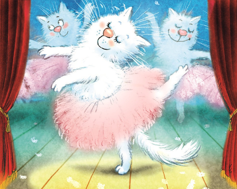 Diamond Painting - Katte-ballerinaer - på ramme thumbnail