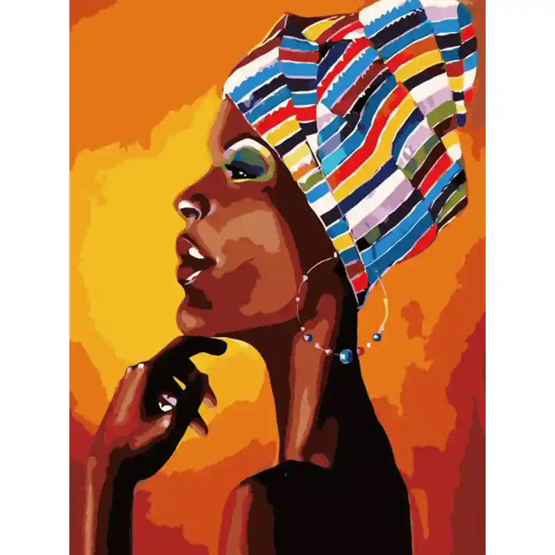 Afrikansk portræt i paint by numbers
