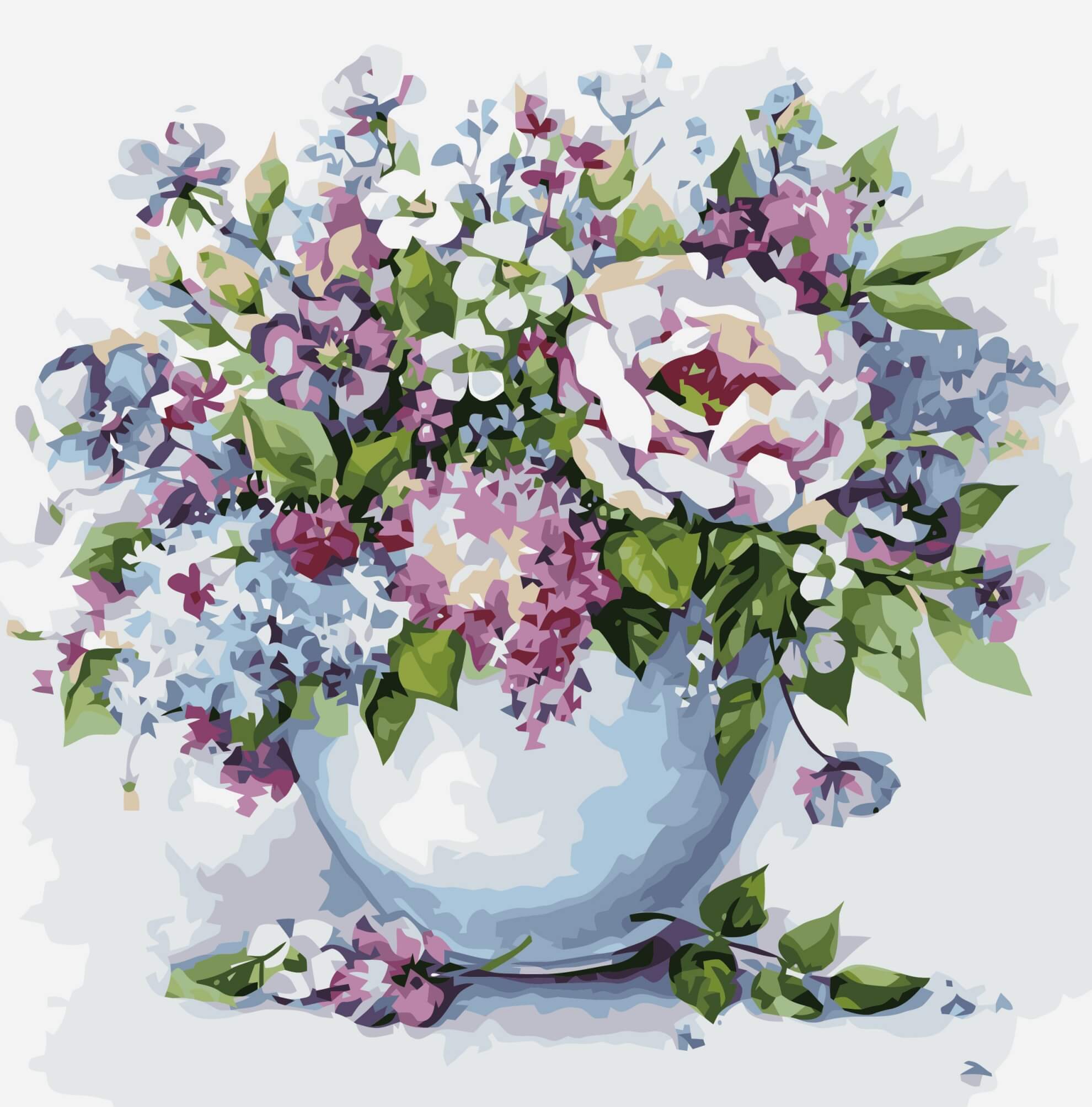 Diamond Painting - Blomster i hvid vase thumbnail