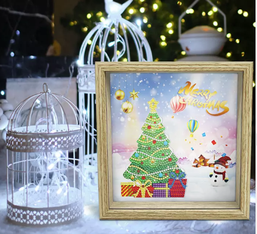 Diamond Painting - Sparebøsse med juletræ (A) thumbnail