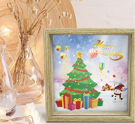Diamond Painting - Sparebøsse med juletræ (B) thumbnail