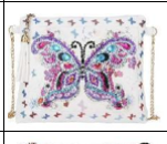Diamond Painting - Hvid skuldertaske med lilla sommerfugl thumbnail