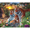 Tigerfamilie i junglen i diamond paint