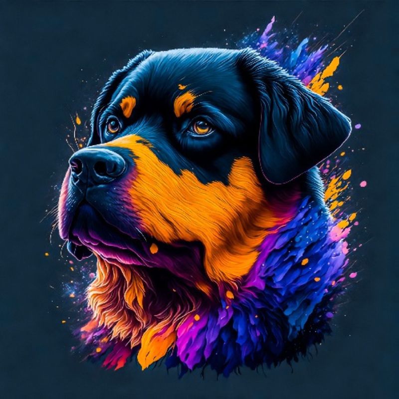 Diamond Painting - Hund med farver 2 thumbnail
