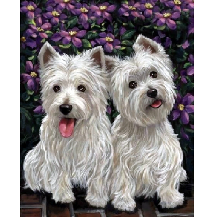 Diamond Painting - 2 West Highland White Terrier thumbnail