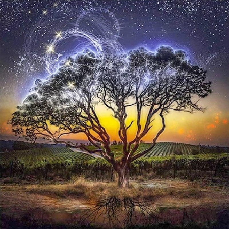 Diamond Painting - Træ med stjernehimmel thumbnail