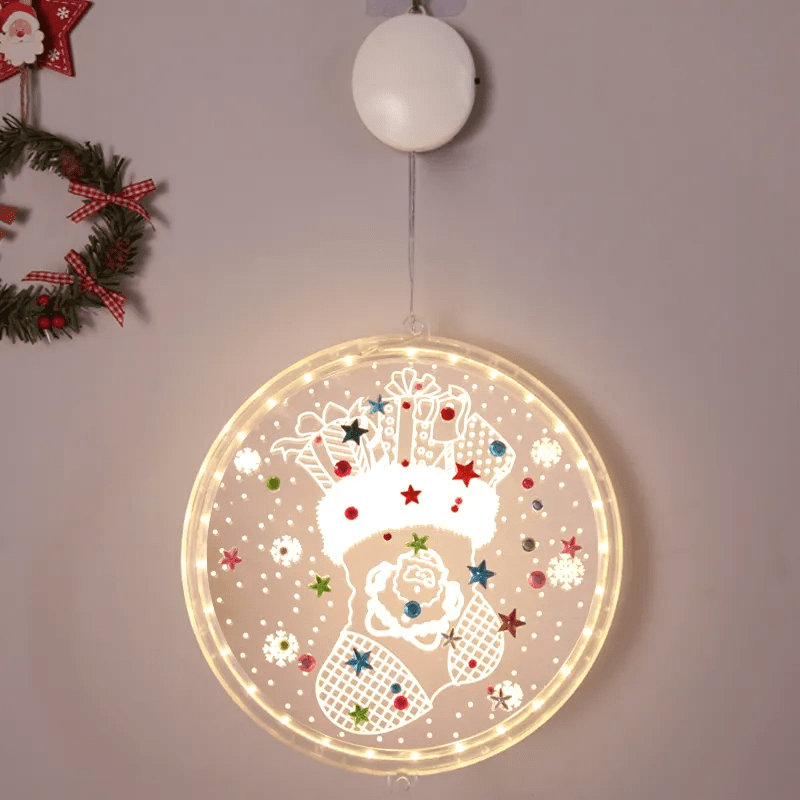 Julesok - Dekorativt juleophæng med batteridrevet lys (C)
