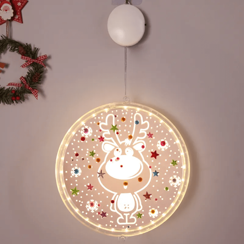 Rensdyr - Dekorativt juleophæng med batteridrevet lys (G)
