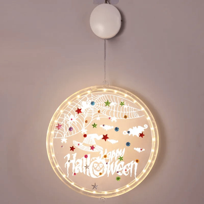 Happy Halloween - Dekorativt juleophæng med batteridrevet lys (J)