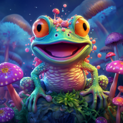 Farverig frø, diamond art forhåndsvisning