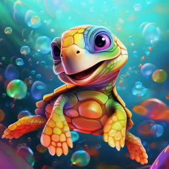 Farverig havskilpadde som diamond paint