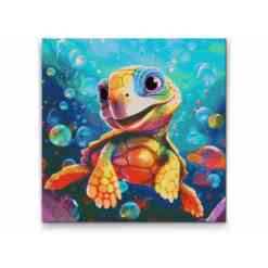 Farverig havskilpadde som diamond paint