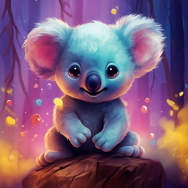 Diamond Painting - Farverig koalabjørn- Premium thumbnail