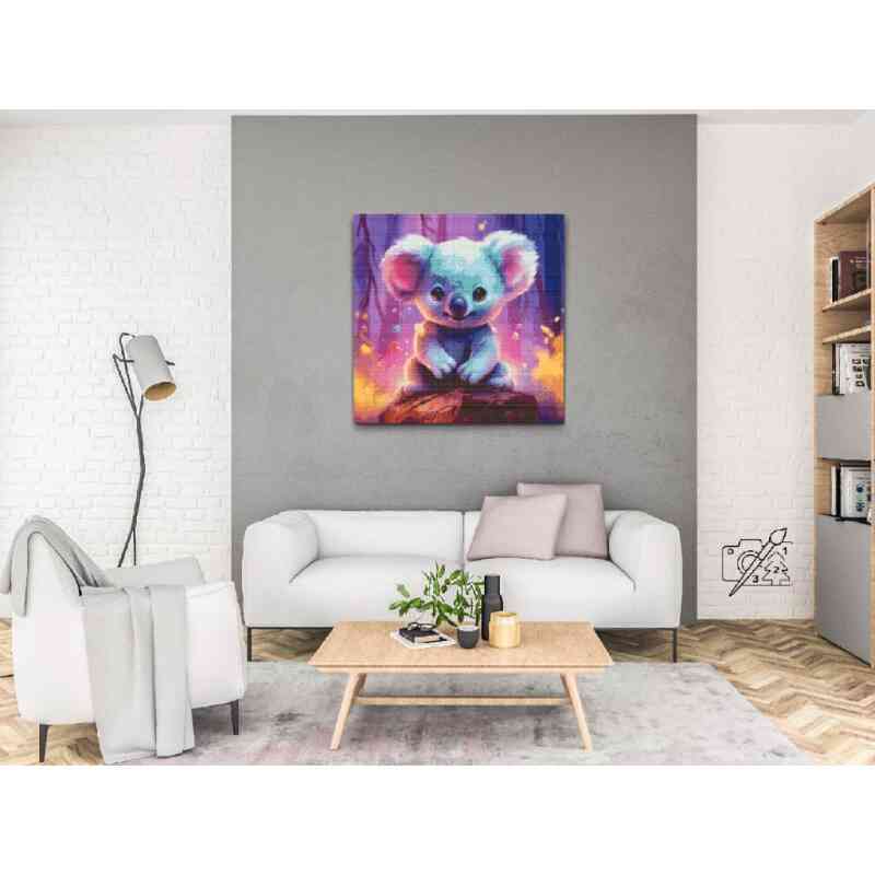 Farverig koalabjørn, diamond paint