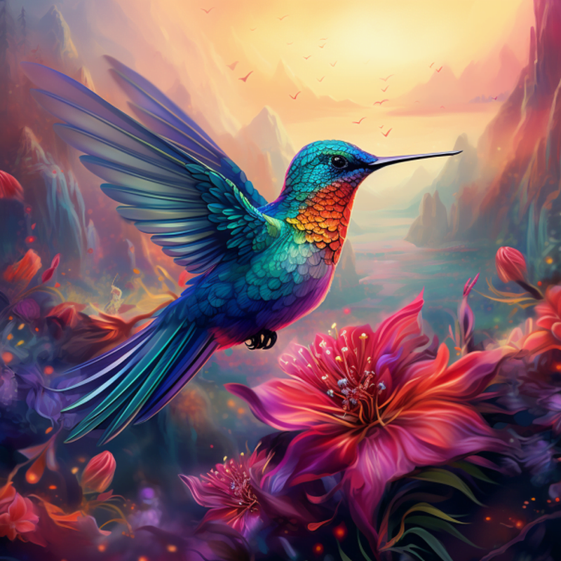 Farverig kolibri - Premium thumbnail