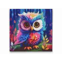 Farverig ugle, diamond art