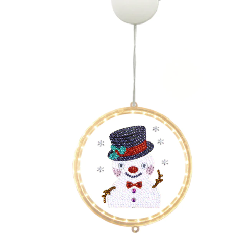 Snemand - dekorativt juleophæng med batteridrevet lys (L) thumbnail