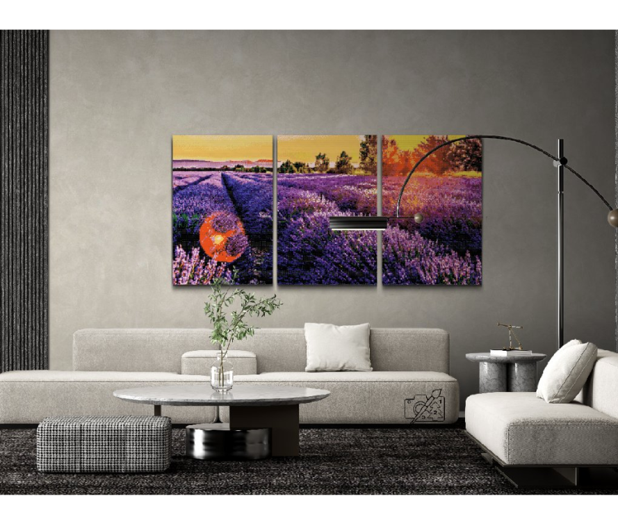 Diamond Painting - Lavendel blomstereng i 3 dele - Premium thumbnail