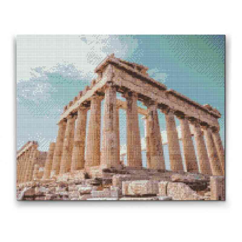 Diamond art billede der giver en unik oplevelse af Athen - Akropolis udgør en af Athens mest betydningsfulde og kendte attraktioner.