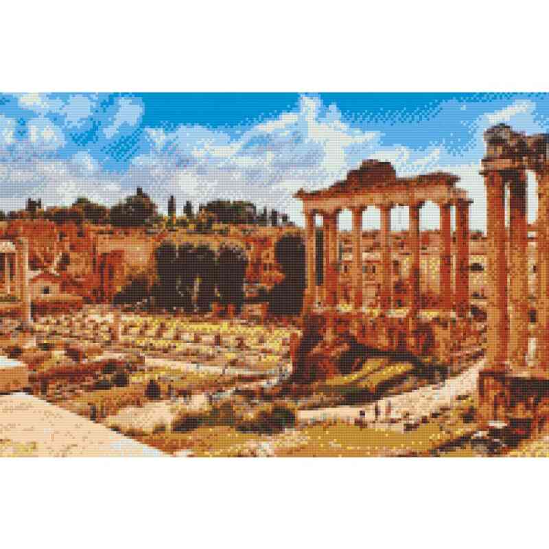 Diamond Art billede med Forum Romanum, den antikke romerske markedsplads.