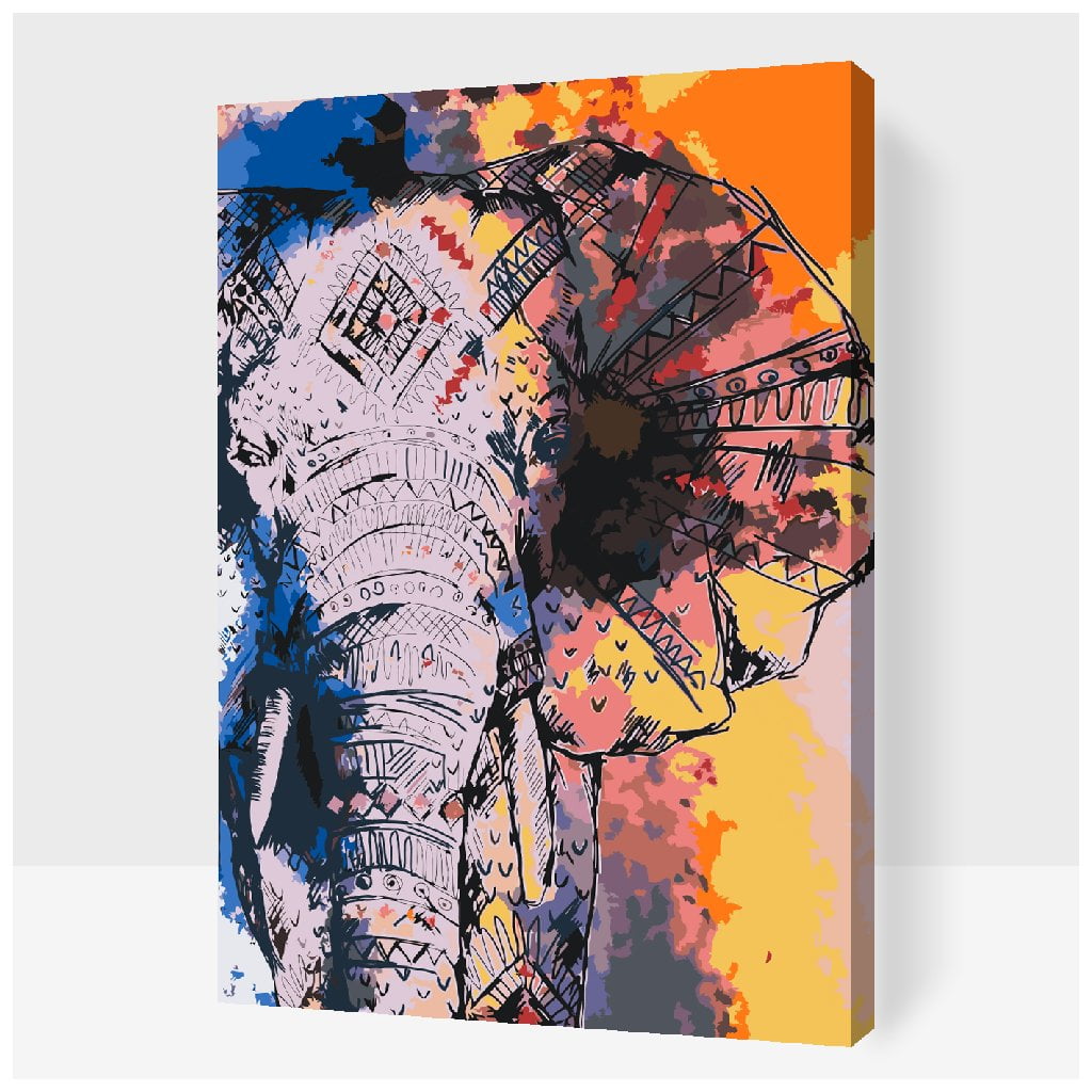 Afrikansk elefant - Paint by Numbers Premium thumbnail