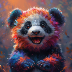 Farverig panda i diamond art