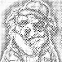 Mal med Prikker - Hund med solbriller 3